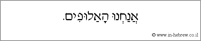 עברית: אנחנו האלופים.