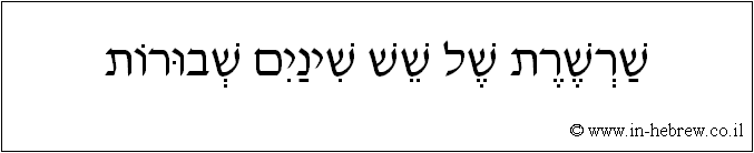 עברית: שרשרת של שש שינים שבורות.