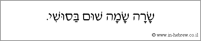 עברית: שרה שמה שום בסושי.