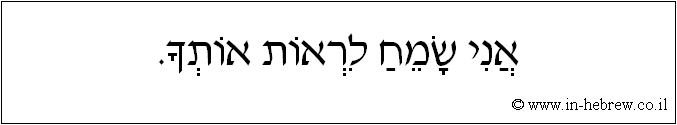עברית: אני שמח לראות אותך.