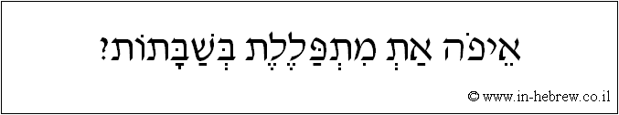 עברית: איפה את מתפללת בשבתות?