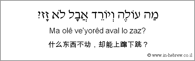 中文和希伯来语: 什么东西不动，却能上蹿下跳？