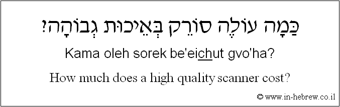 English to Hebrew: How much does a high quality scanner cost?