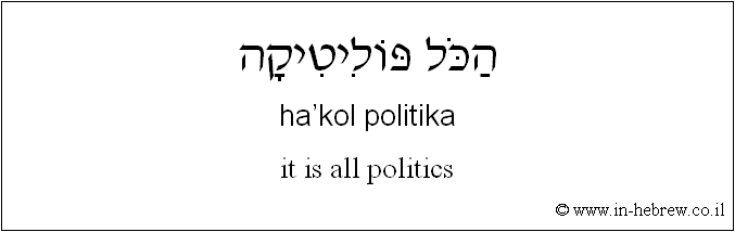 English to Hebrew: it is all politics