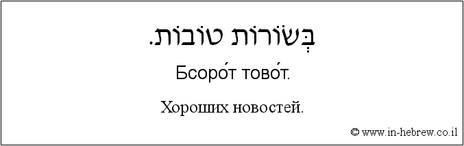 Иврит и русский: Хороших новостей