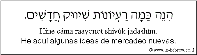 Español y hebreo: He aquí algunas ideas de mercadeo nuevas.