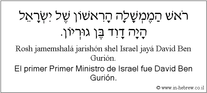 Español y hebreo: El primer Primer Ministro de Israel fue David Ben Gurión.