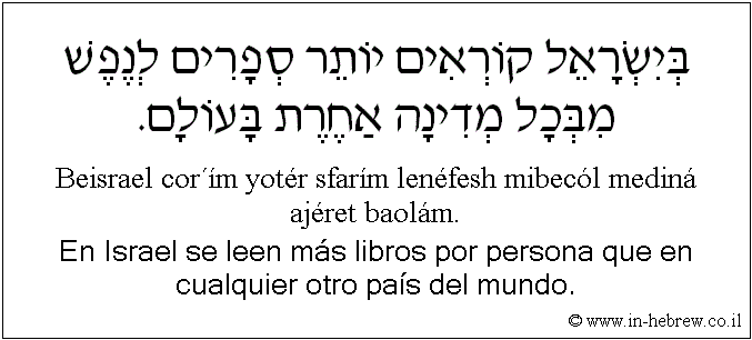 Español y hebreo: En Israel se leen más libros por persona que en cualquier otro país del mundo.