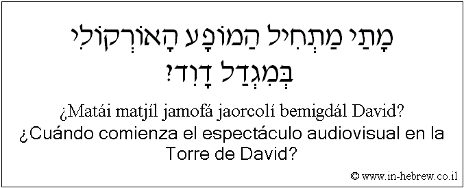 Español y hebreo: ¿Cuándo comienza el espectáculo audiovisual en la Torre de David?
