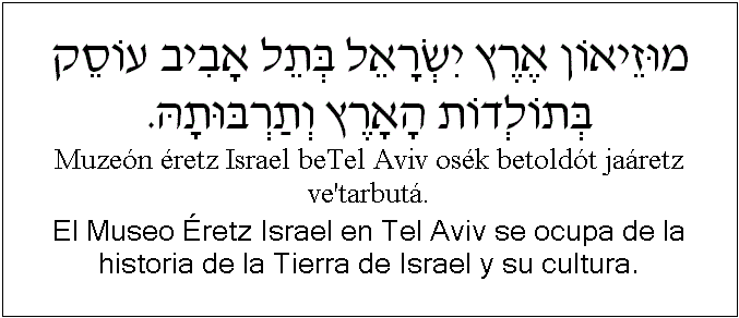 Español y hebreo: El Museo Éretz Israel en Tel Aviv se ocupa de la historia de la Tierra de Israel y su cultura.