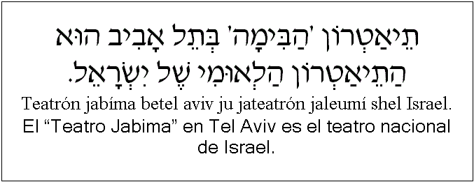 Español y hebreo: El “Teatro Jabima” en Tel Aviv es el teatro nacional de Israel.