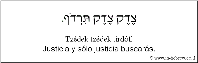 Español y hebreo: Justicia y sólo justicia buscarás.